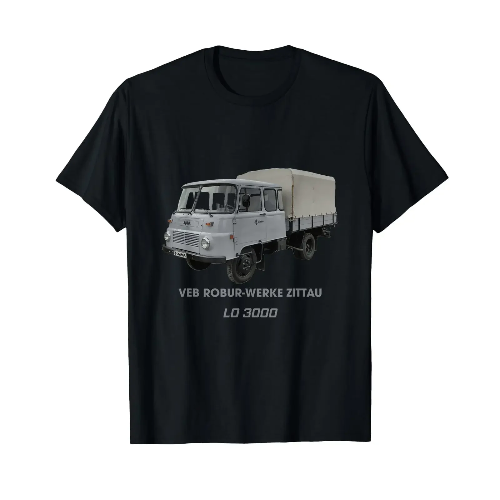DDR Truck Robur LO 3000 VEB Werke Zittau T Shirt black s vintage Washed Breathable Casual fashion Stylish Slightly Comfortable