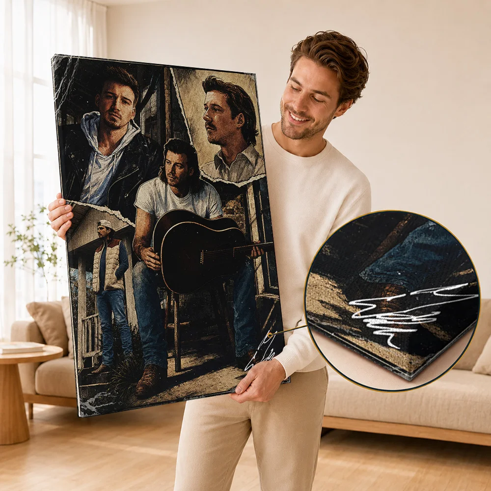 Morgan Wallen Canvas Print Poster Customized Photo Featuring Rustic Country Music Style Wall Art For Living Room Singer Fan Gift