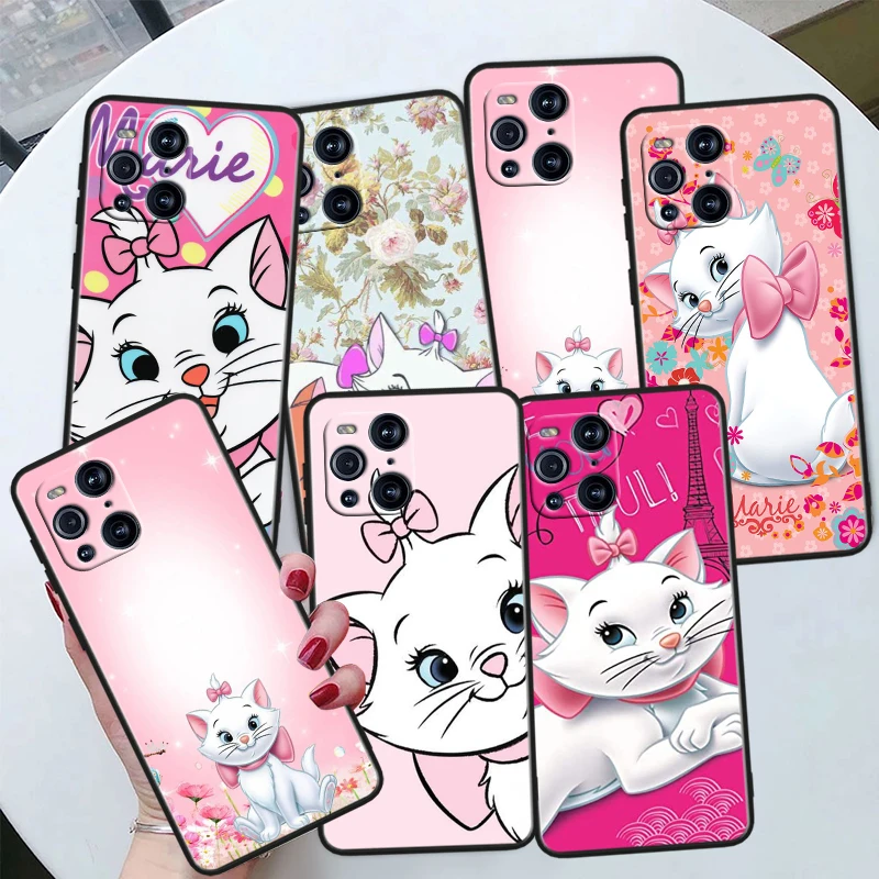 

Cute Disney Mary Cat For OPPO Find X6 X5 X3 X2 F21S F21 Pro Lite Neo Black Silicone Fundas Soft Cover Capa Phone Case