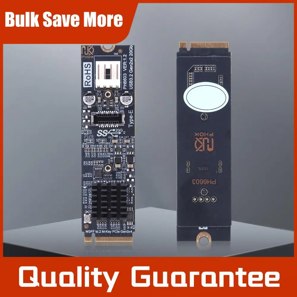 

M.2 NVME MKEY To USB3.2 Adapter 20Gbps High Speed M2 M Key PCIe To USB3.2 Front Panel Expansion Card ASM3242 Chipset