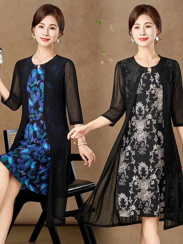 Elegante mesh-jurk met middell - Women Fashion Over 60 recensie en prijs