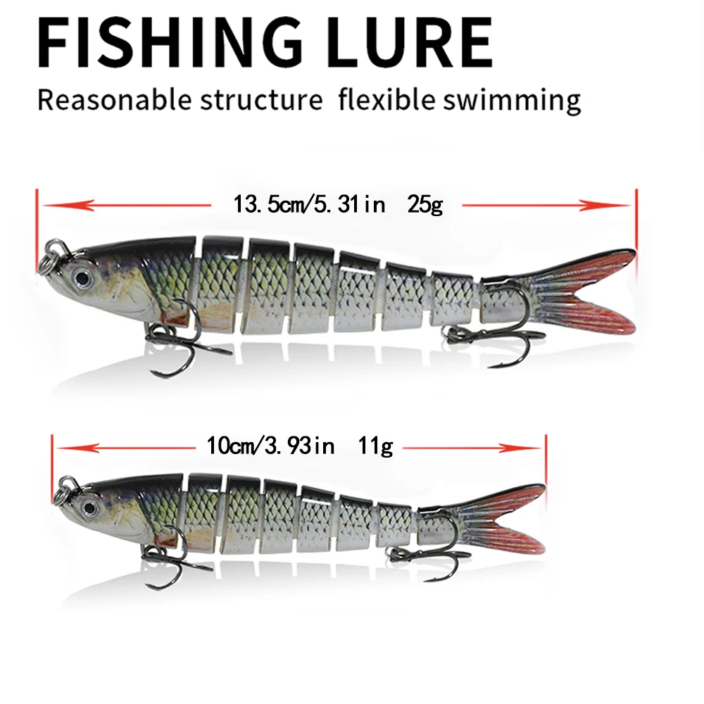 5Pcs Bionic Multi-Joint Lure Set 11G/25G for Freshwater and Saltwater Fishing, Sinking Lure for All Swimming Layers, Target Species: Bass, Snapper
