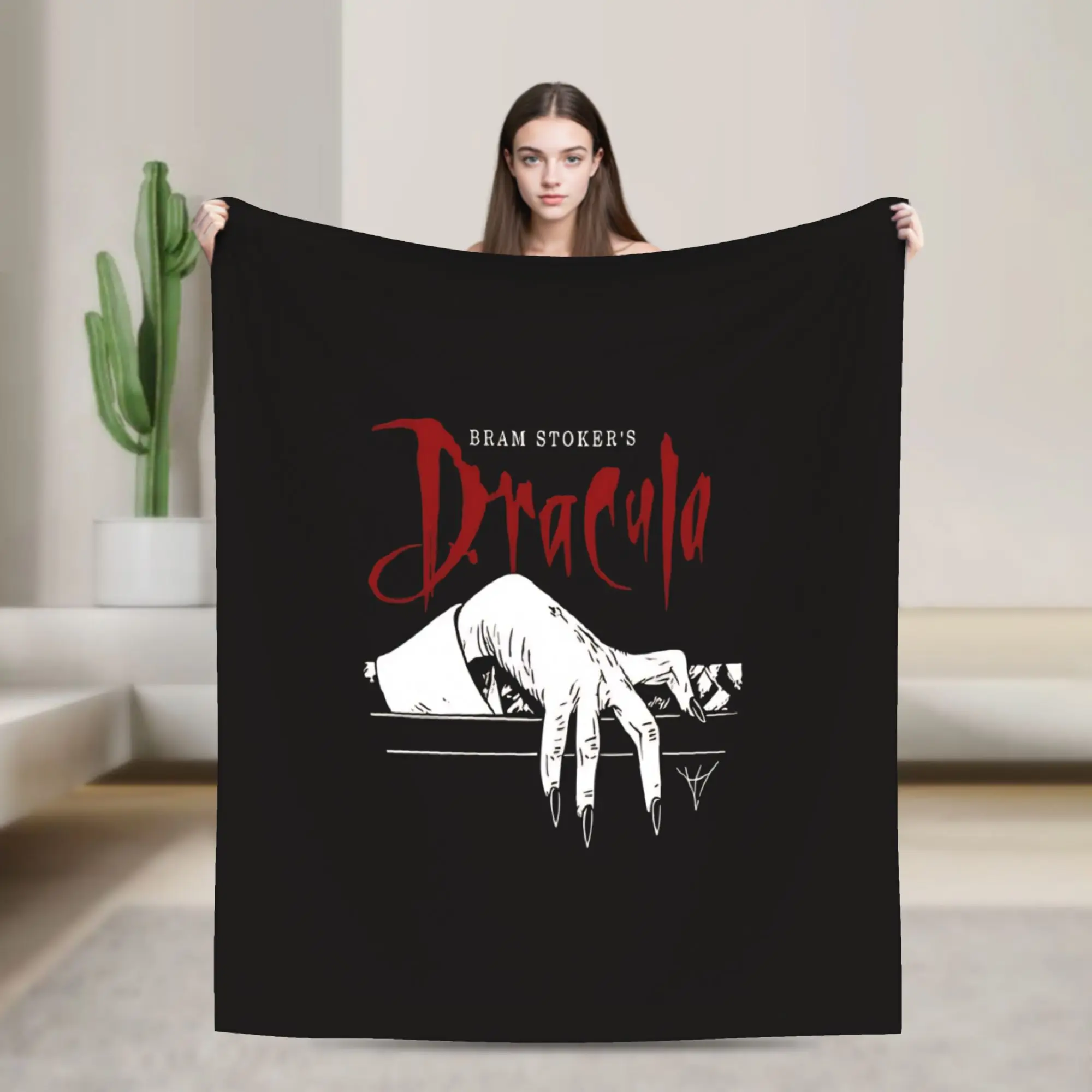 Dracula Bram Stoker  Blanket  Picnic Flannel Throw Blanket For Couch Chair Sofa Bed Soft Warm Design Quality Bedspread Gift Idea