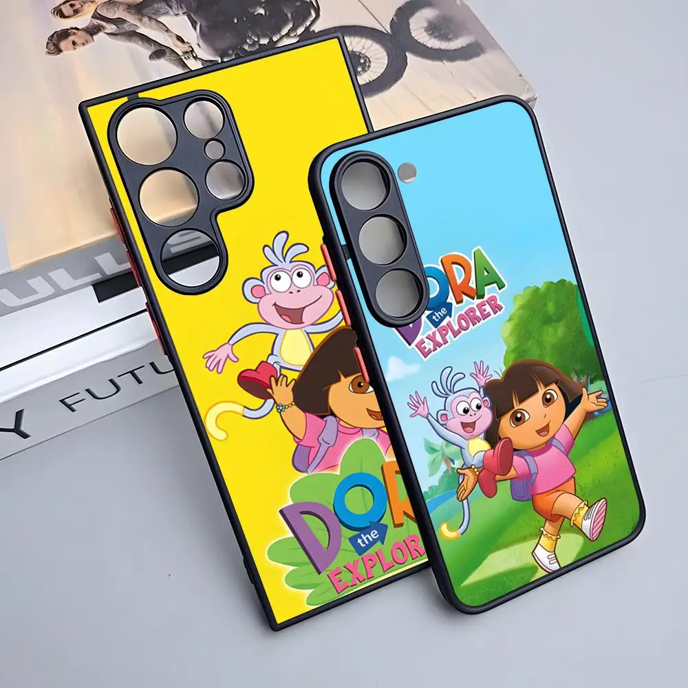 Funda de teléfono de dibujos animados d-dora The Explorers para Samsung S25 Ultra S24 Fe S23 S22 S21 Plus A53 A55 A54 A53 A16 A14 A13 cubierta mate