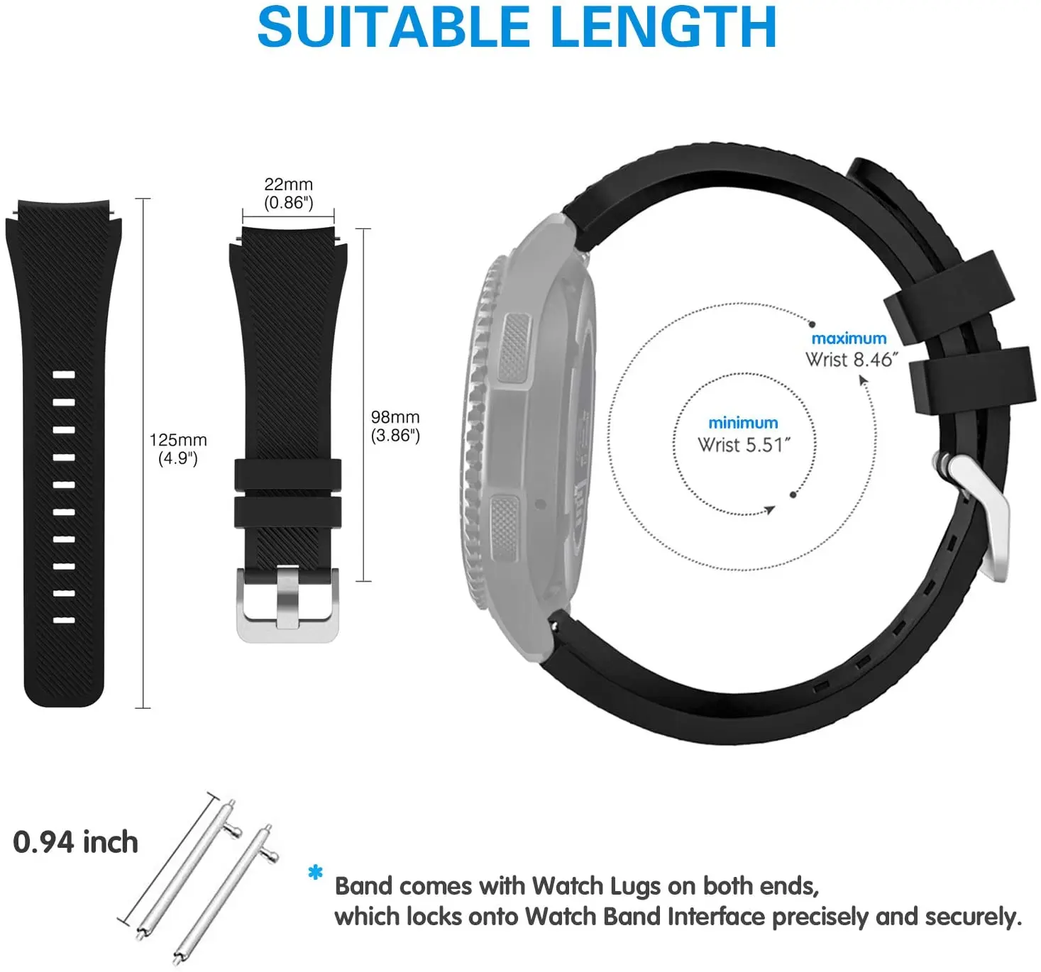 22mm silikonowa opaska do Amazfit GTR 4 3 2 47mm Bip 5 Huawei GT4 GT3 GT2E Pro 46mm sportowy pasek bieg S3 Samsung Galaxy zegarek 3 45mm