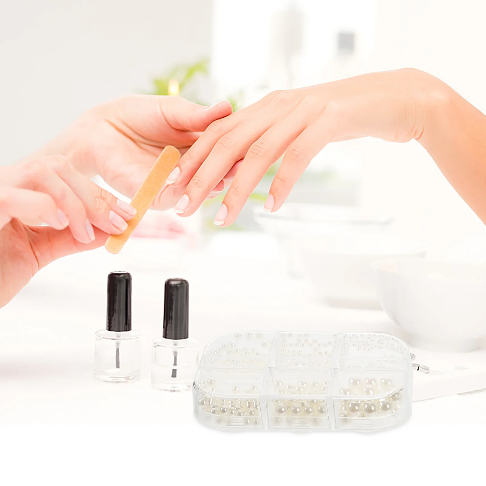 

3 Boxes Pearl Designed Nail Charms Nail Art Beads Decors for DIY Manicure Ornament Attractive Shine Manicure Beads Decors