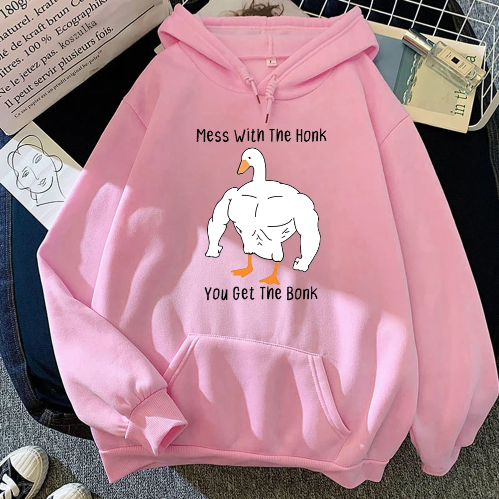 You Get The Bonk Humor Hoodies Graphic Sweatshirts Male Hoodie Cartoon Murder Goose Kawaii Harajuku Oversized Men Aesthetic Tops