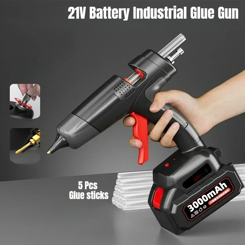 Battery Cordless Hot Glue Gun for Makita 21V Rechargeable Wireless Professional Silicone Gun with 11mm Glue Stick 3000mAh