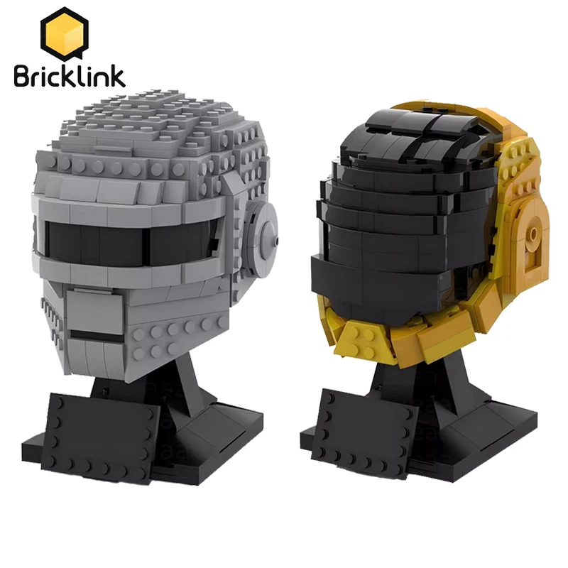 Bricklink Ideas MOC French Band Daft Punk Helmet Figures Sculptures Sets Collection Building Blocks Kid Toys Christmas Gift