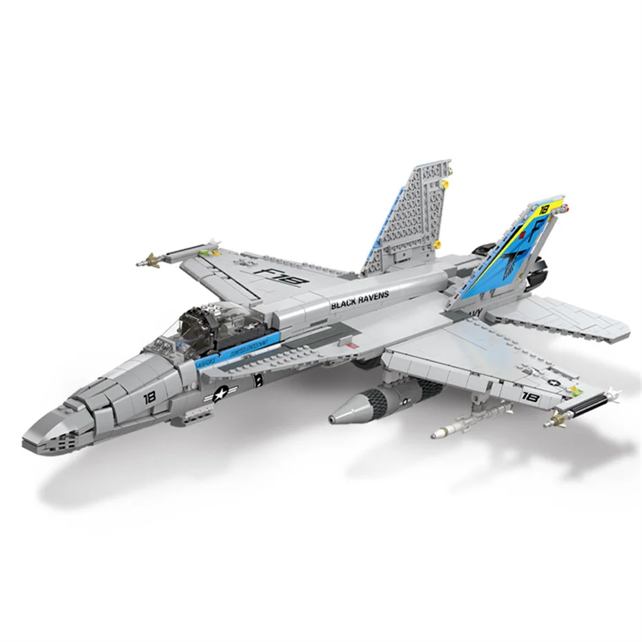 Fighter Jet Building Blocks For Boys 1713pcs F/A-18 Hornet Airplane Building Toys Sets Military Bricks Construction Toys Gifts