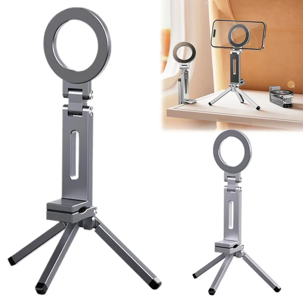 

Foldable Magnetic Phone Tripod Holder Portable Travel Stand for IPhone Hands-Free Video Shooting Travel Stand for Plane Train