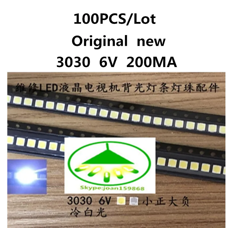 400PCS/Lot  For  led tv backlight  3030  6V  kit electronique led led for lcd tv repair Assorted pack kit Cool white