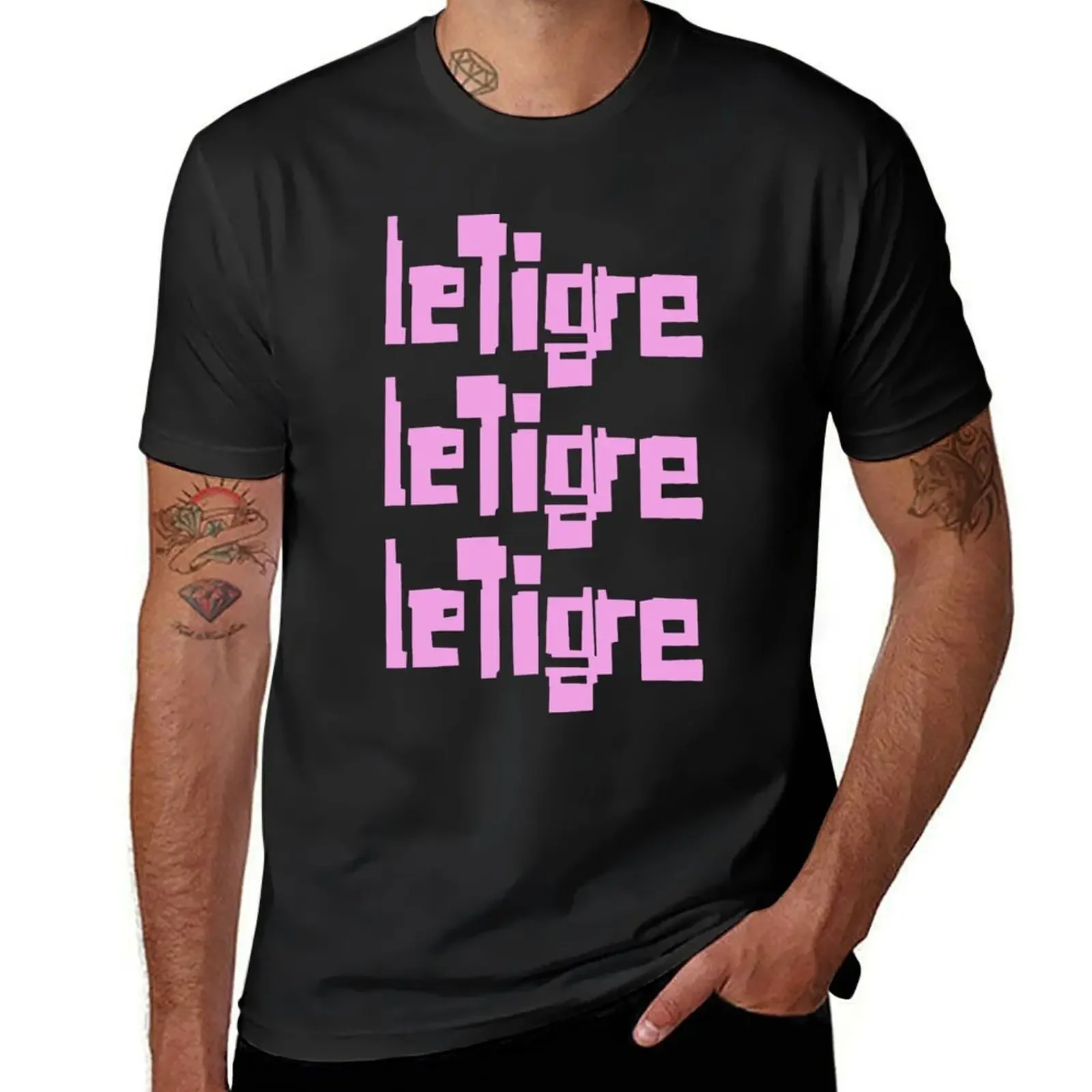 LE TIGRE T-Shirt blacks customs blue archive Aesthetic clothing men t shirt