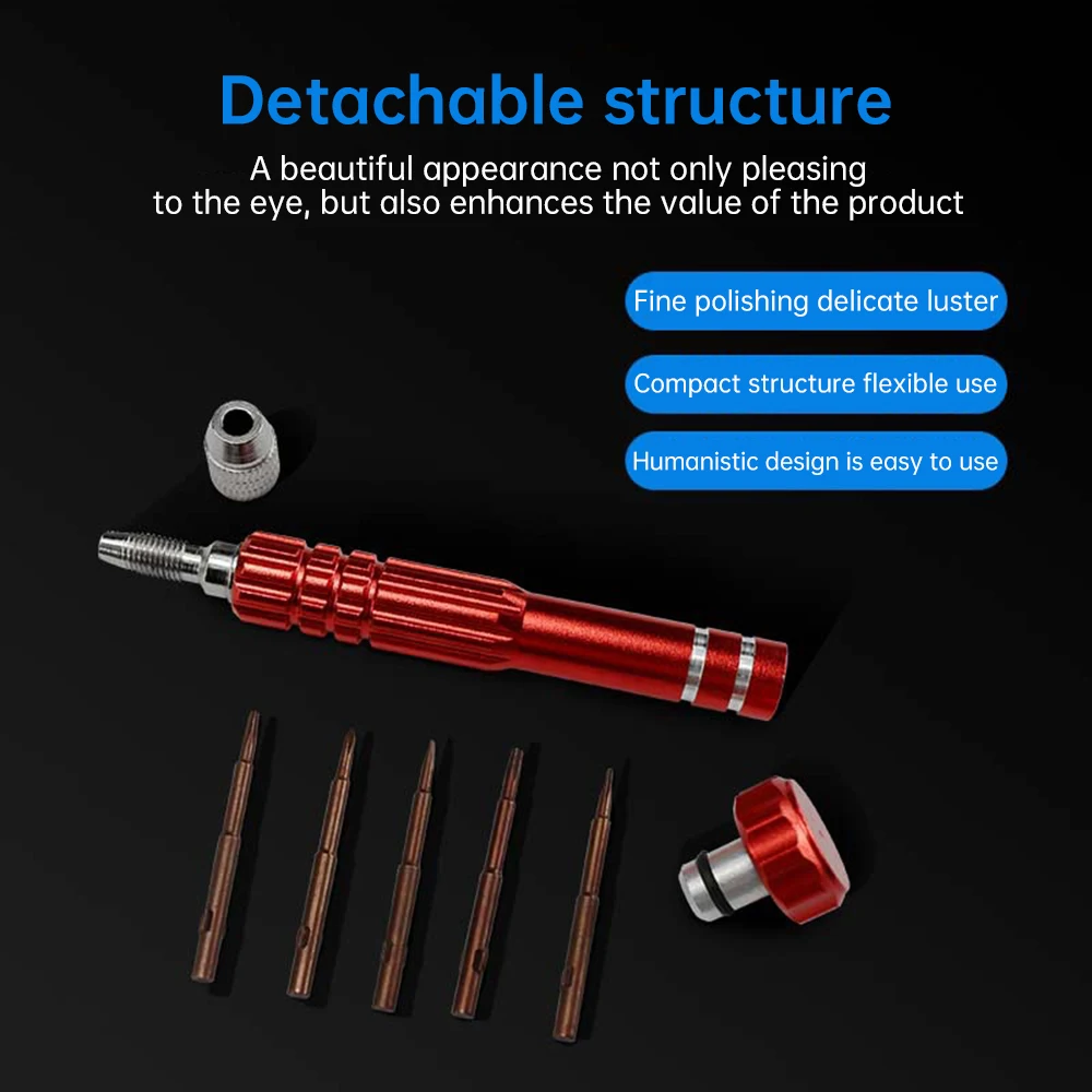 5 In 1 Multifunctional Screwdriver Set Disassembly Screwdriver Slotted Cross Plum Blossom Computer Glasses Clock Maintenance