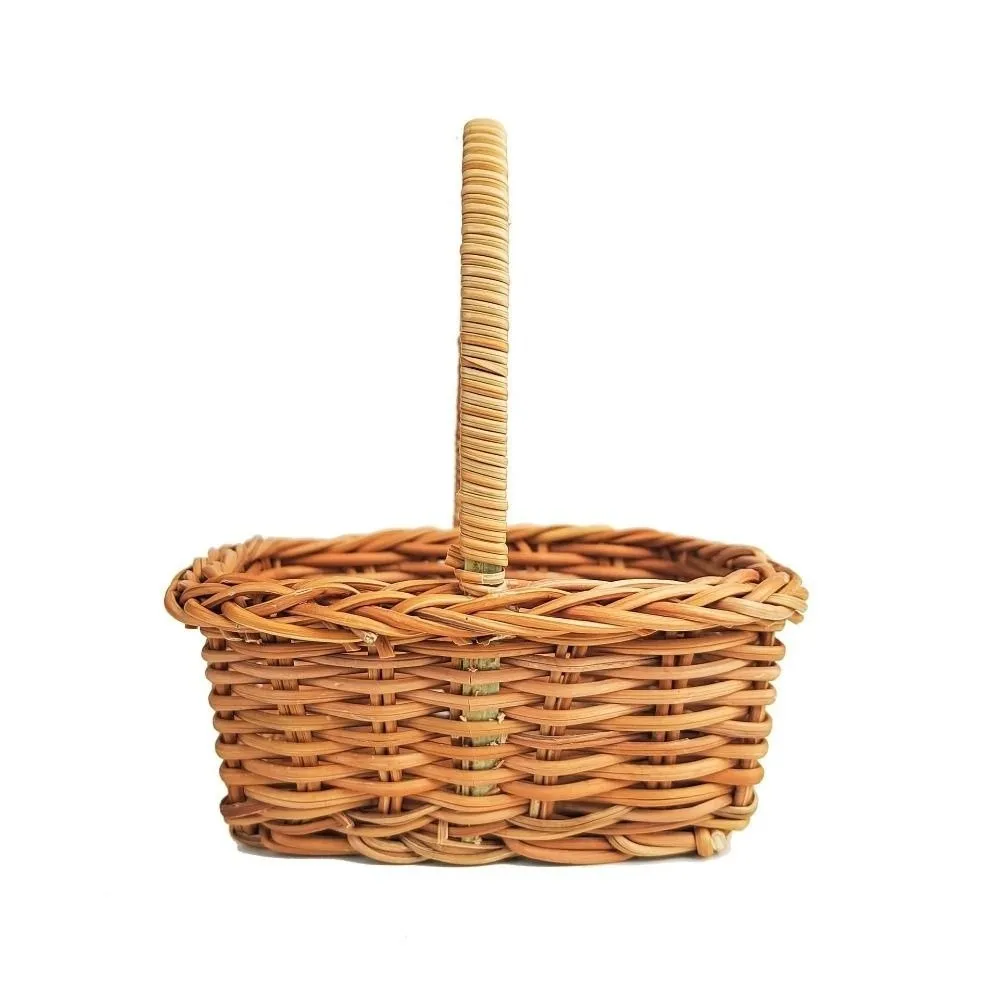 with Handle Imitation Rattan Handhold Handwoven Household Braid Storage Baskets 5 Styles Vegetable Fruit Flowers Holder