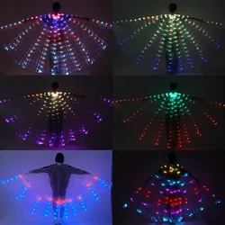 Led Isis Wings, Belly Dance Butterfly Wings with Telescopic Sticks, Glowing Costume, Party Festival Performance Props, 240 Leds