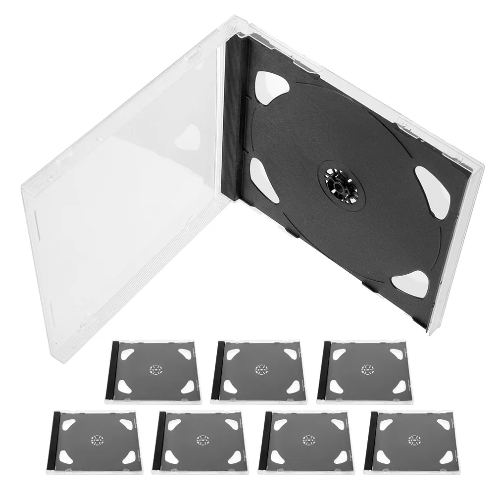 

Homoyoyo 8Pcs Plastic CD DVD Cases Reusable Disc Storage Organizer Boxes Holders