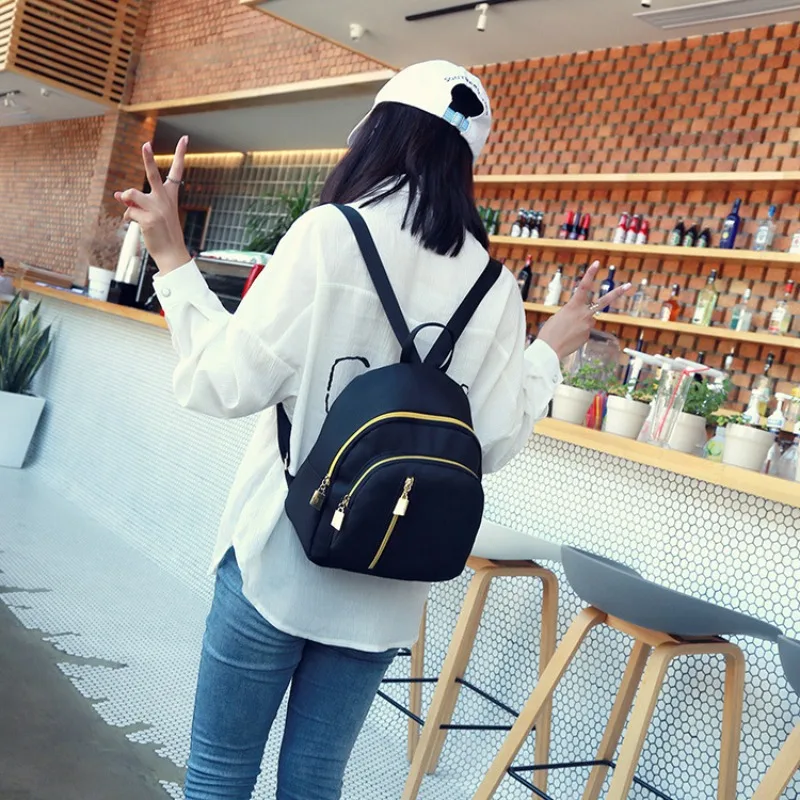 

2025 New Fashion Mini Backpack Korean Version Small Backpack Travel Outdoor Backpack Nylon Backpack Women's Bag