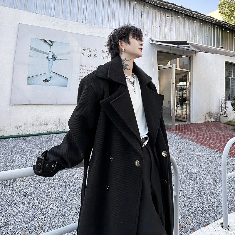 

Мужское шерстяное пальто на осень-зиму, утепленное, двубортное, с двойным воротником, высококачественное, в стиле ретро, модное, стильное