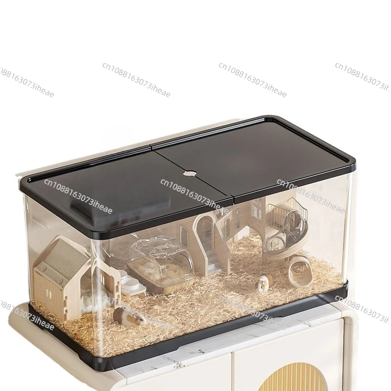 Transparent Hamster Cage with Sawdust Large Ventilate Golden Hamster House Ventilate Chew-resistant Small Hamsters Cages Houses
