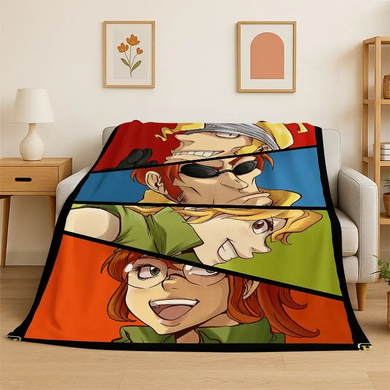 Retro Game Metal Slug Cartoon Flannel Blanket Soft Warm Throw Blanket for Bedroom Living Room Bed Travel Camping Picnic Gift