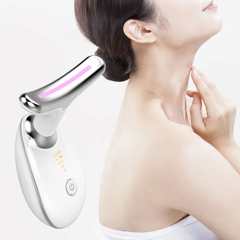 Neck Face EMS Thermal Neck Lifting and Tighten Massager Electric Microcurrent Wrinkle Remover LED Photon Face Beauty Device