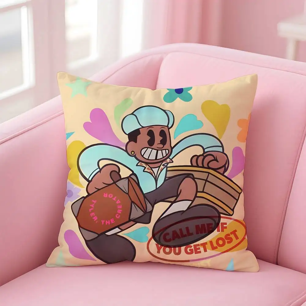 T-Tyler The Creator مغني الراب كيس وسادة نمط مطبوعة المخدة لغرفة المعيشة غطاء وسادة أريكة وديكور غرفة نوم