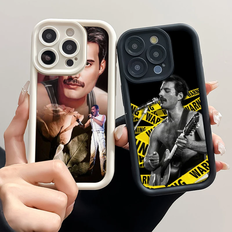 Freddie Mercury Queen Band Sky Eye Stairs Soft Silicone Phone Case For Apple iPhone 12 13 Mini 11 14 15 16 Pro Max 7 8 Plus