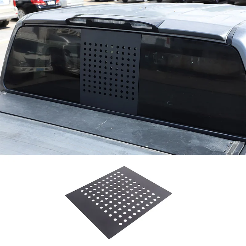 

Aluminum Alloy Black Rear Windshield Honeycomb Panel Trim Sticker Car Protection Accessories For Nissan Titan 2016-2023