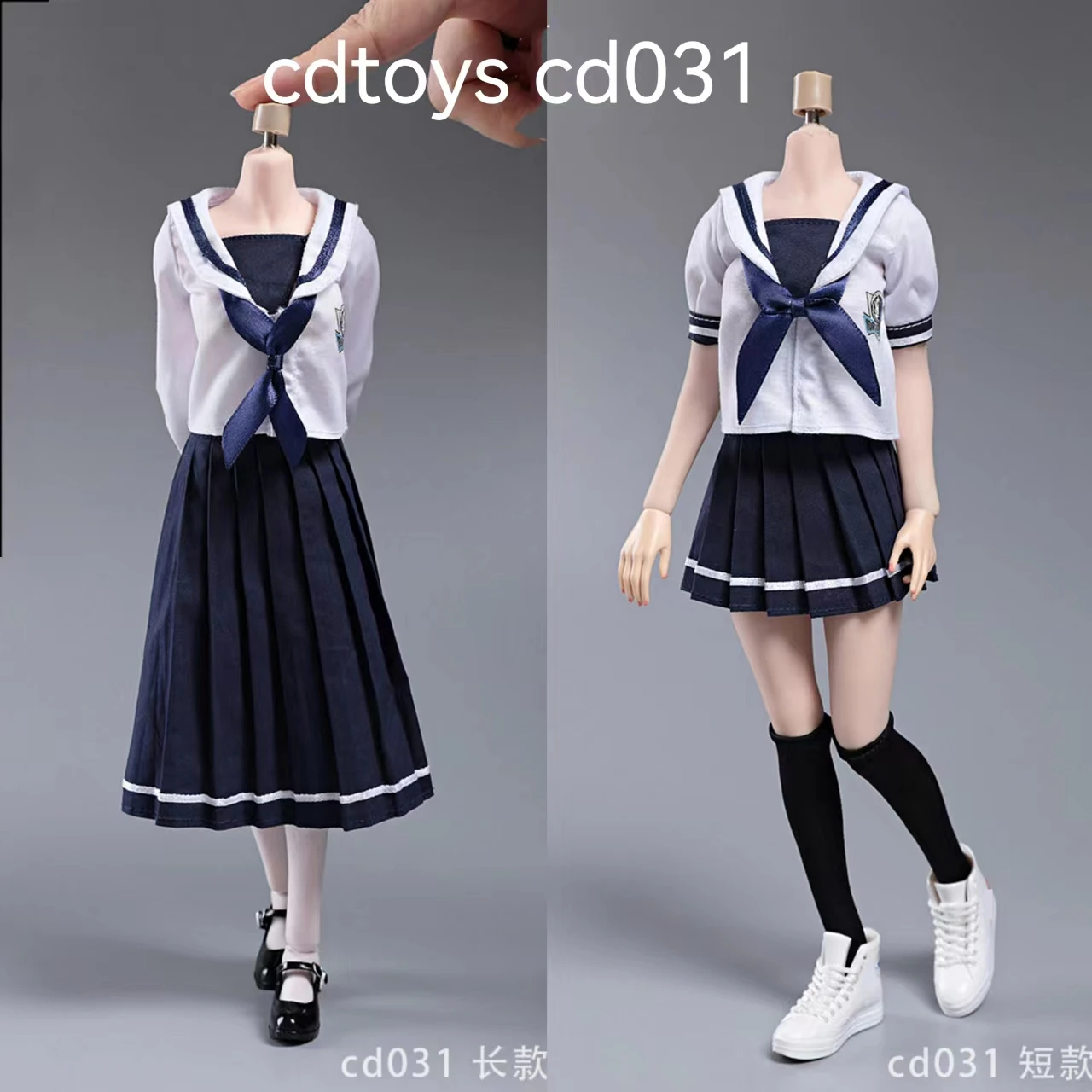 CDtoys CD031 Female Soldier Sailor Suit Student School Uniform J-K Skirt Suitable For 1/6 Action Figure Body Dolls