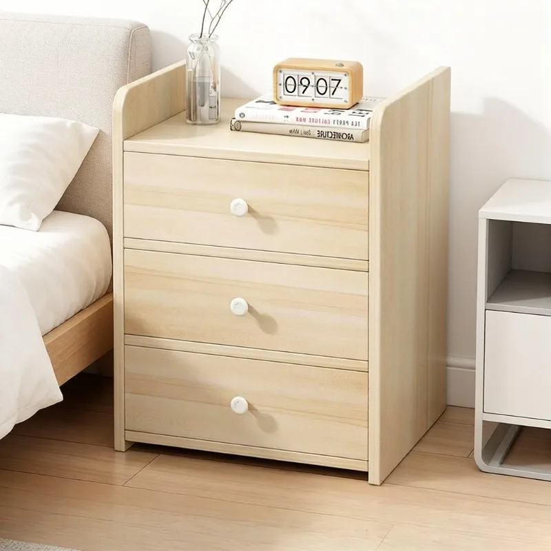Small Size Modern Bedside Storage Cabinet, Minimalist Household Bedside Table, Multi-layer Bedroom Organizer Shelf