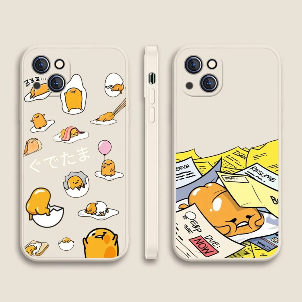 S-Sanrio G-Gudetama Phone Case For Iphone 11 13 14 Pro Max X Xr Xs Max Se2020 12mini White Cover Case