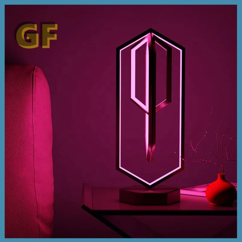 

Creative geometry 360 degree rotating table lamp rgb pickup lamp gaming ambient light bedroom living room decorative lamp