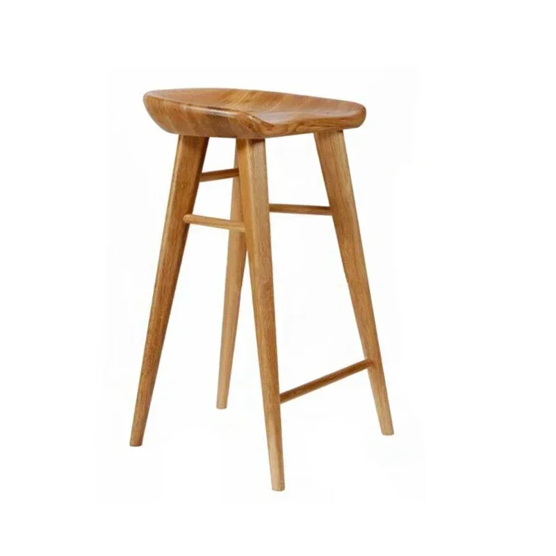 

Nordic Modern Log Bar Chair Beautiful Atmosphere Coffee Shop Solid Wood Stool Home Dining Room High Bar Stool