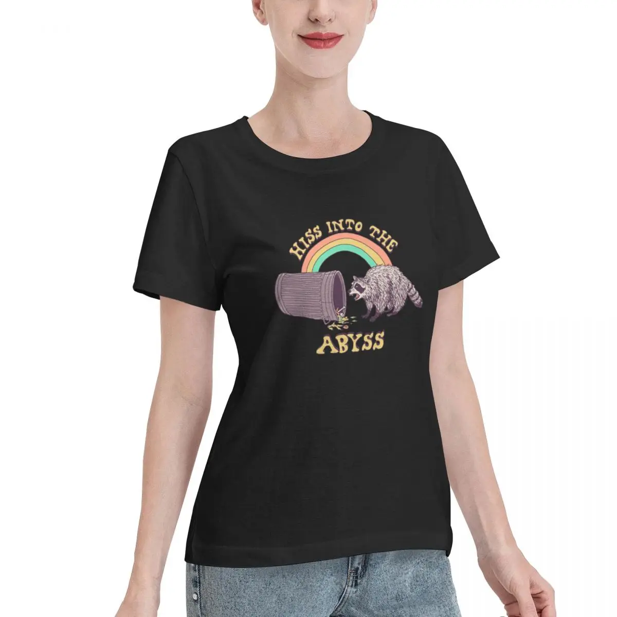 No Shrink Hiss Into The Abyss Women's T-shirt Korean Casual Casual Wear Tshirt
