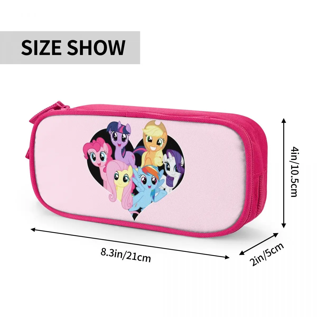 Imagem -06 - Rainbow Dash Pinkie Pie Pencil Cases Mlp Pen Bolsa Kids Large Storage Presente de Material Escolar Moda