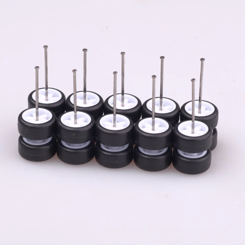 5Sets 1/64 Alloy Car Wheels With Rubber Tires Wheel Model Car Modified Parts For 1:64 Matchbox/Domeka/HW/ Model Car