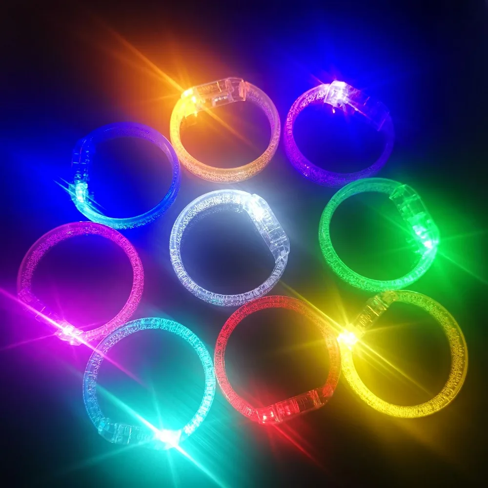 10pcs/lot LED Light Bracelet Neon Bracelet Light Up Bracelet Wristband Luminous Flashing Sports Wristband Glow in The Dark Party