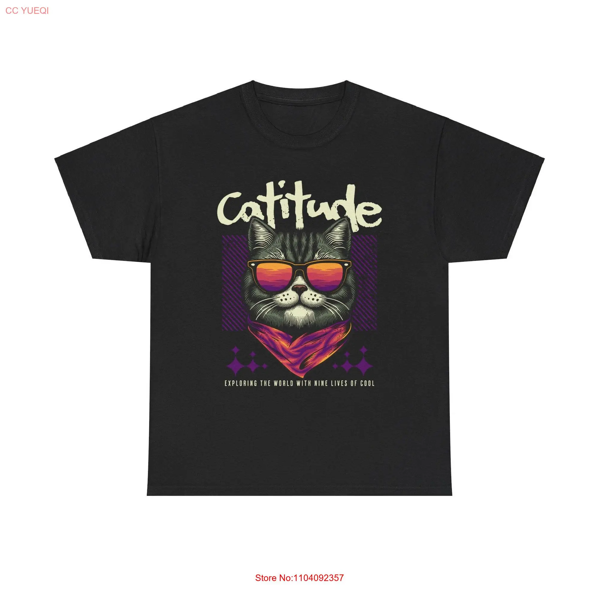 Catitude T Shirt Cat Lover's Sassy Fun Attitude vintage long or short sleeves