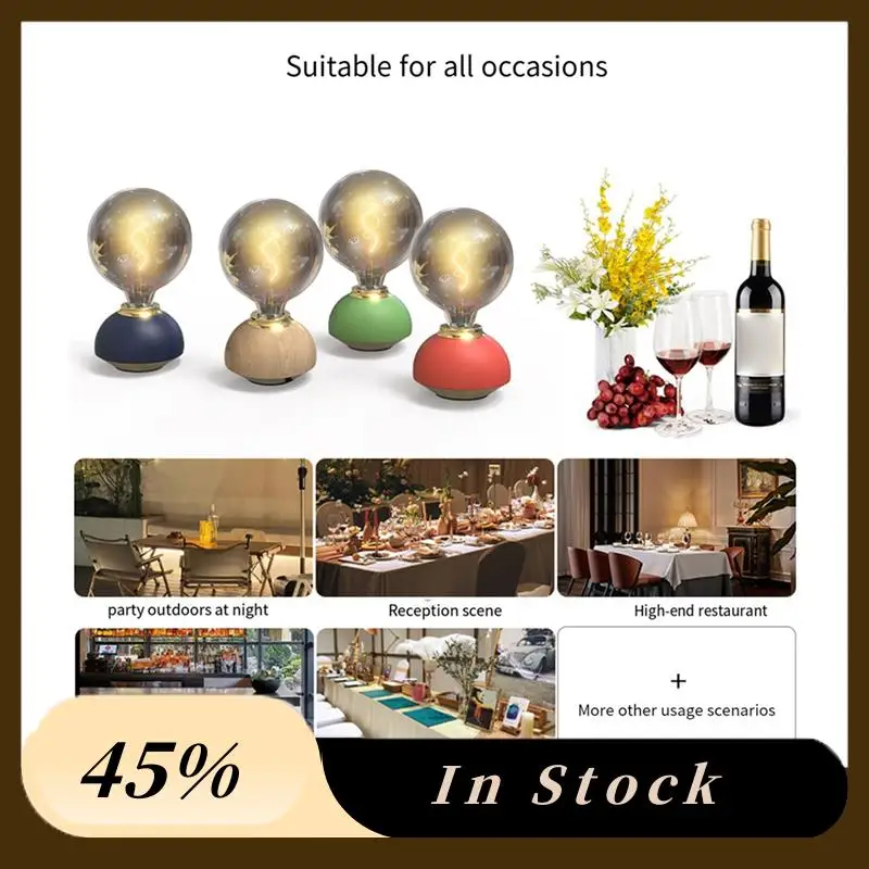 

Glass LED Table Lamp Touch Dimmable Table Lamp Bulb Shaped Table Lamp For Indoor Decor Bedroom Table Lamp Durable Blue