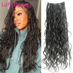 Crochet Boho Locs With Human Hair Curls Pre Looped Locs Hair Knotless Braid With Human Hair Body Wave Full Ends Hair Extensions