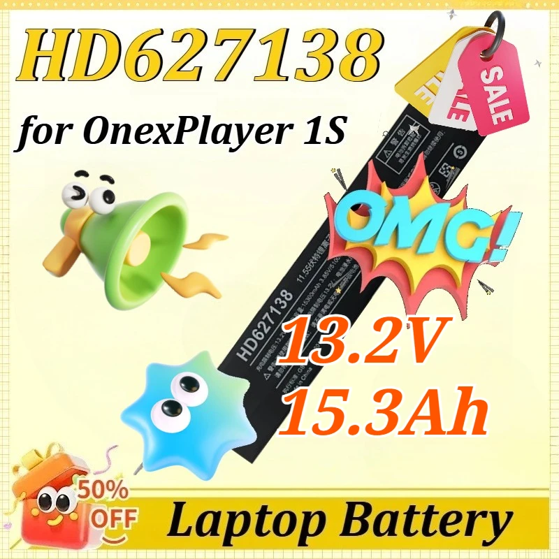 

HD627138 LR386387-3S 13.2V 15.3Ah/13.2V 12.6Ah for OnexPlayer 1S Mini 1195G7 5800U 6800U Tablet Battery One-Netbook Game Player