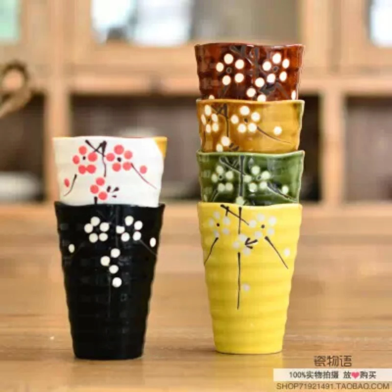 

Special Japanese Sakura Mouth Cup Creative Mug Milk Tea Ceramic Cup and Wind cutlery Factory Direct Sales