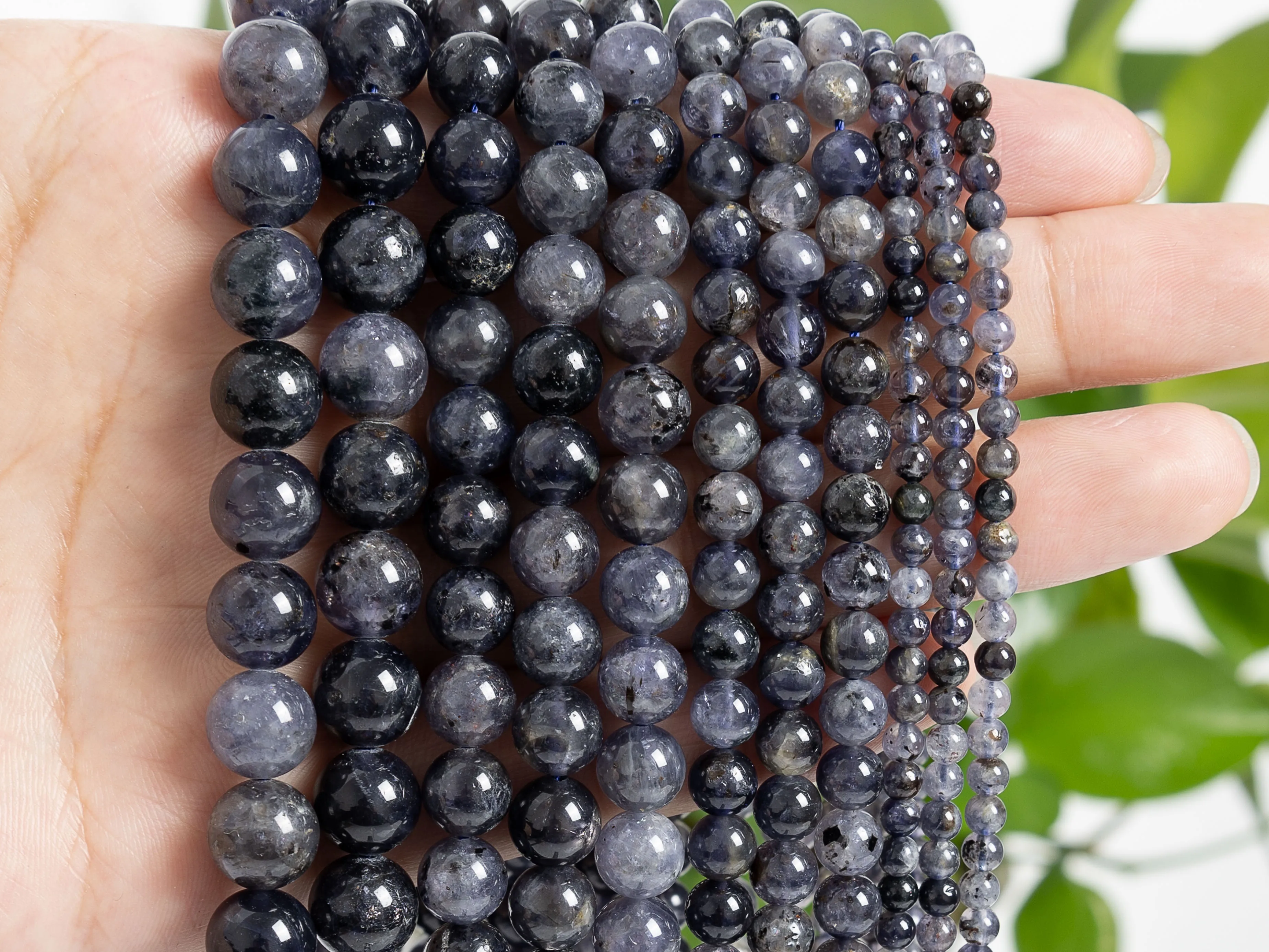 6MM Blue Purple Lolite Beads Grade AA Genuine Natural Gemstone Full Strand Round DIY Loose Beads 15.5\