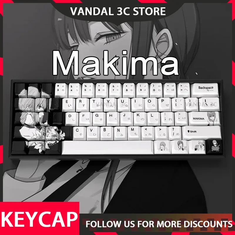 

Makima Anime Keycap Thermal Sublimation Pbt Keycap Cartoon Customization Keycaps For 61/64/68/75/84 Desktop Keyboard Gifts