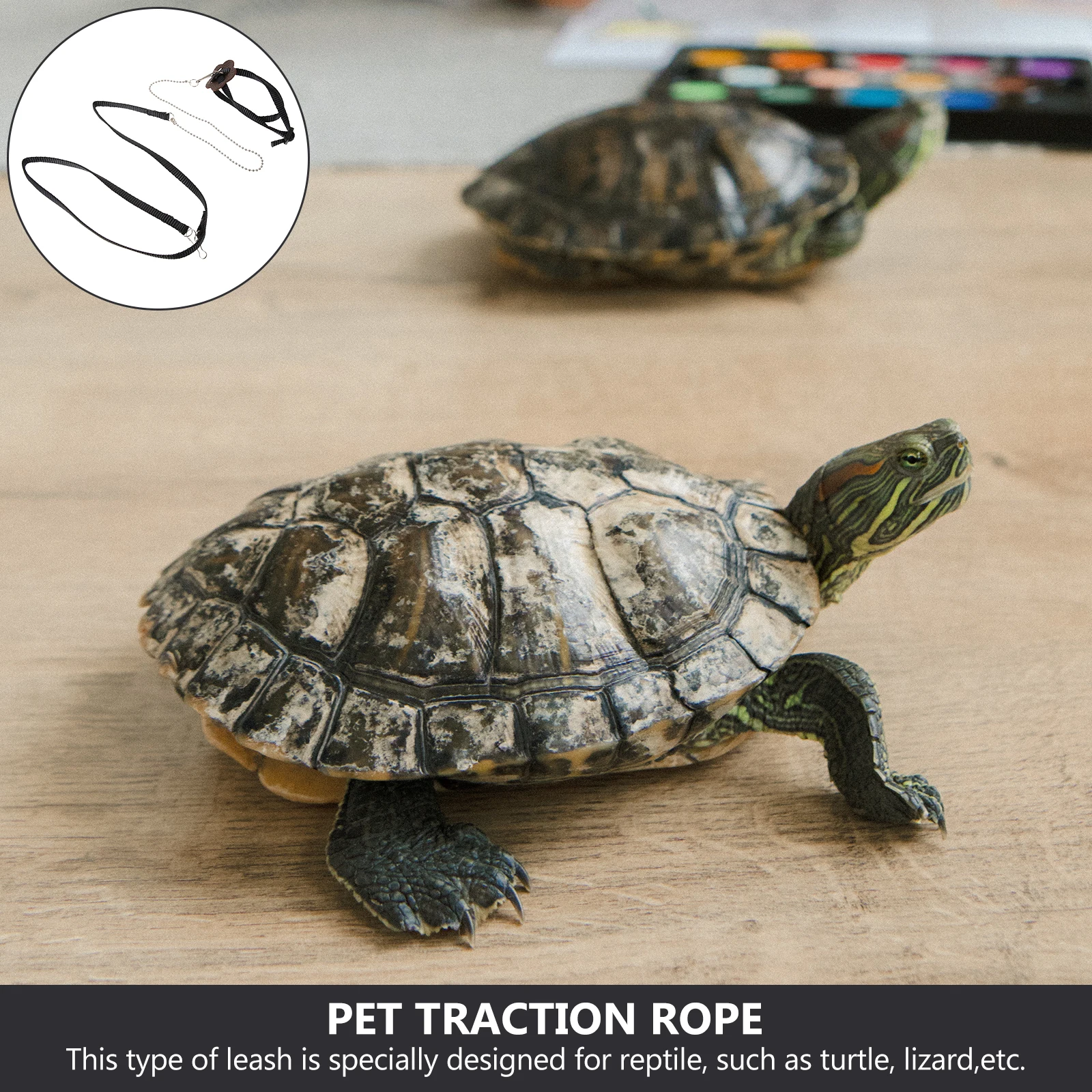 

Adjustable Faux Leather Reptile Pet Leash Soft Comfortable Turtle Lizard Traction Rope Training Lead Walking Harness Black