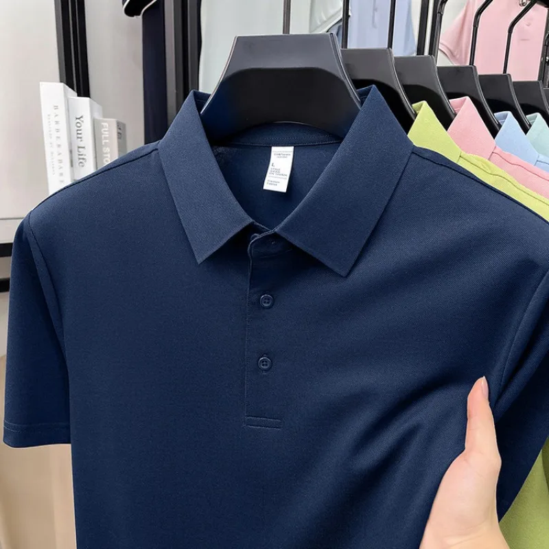 Breathable Men S Polo Shirts T Shirt Modal Fabric Liquid Ammonia Process Lightweight Summer Top Round Neck