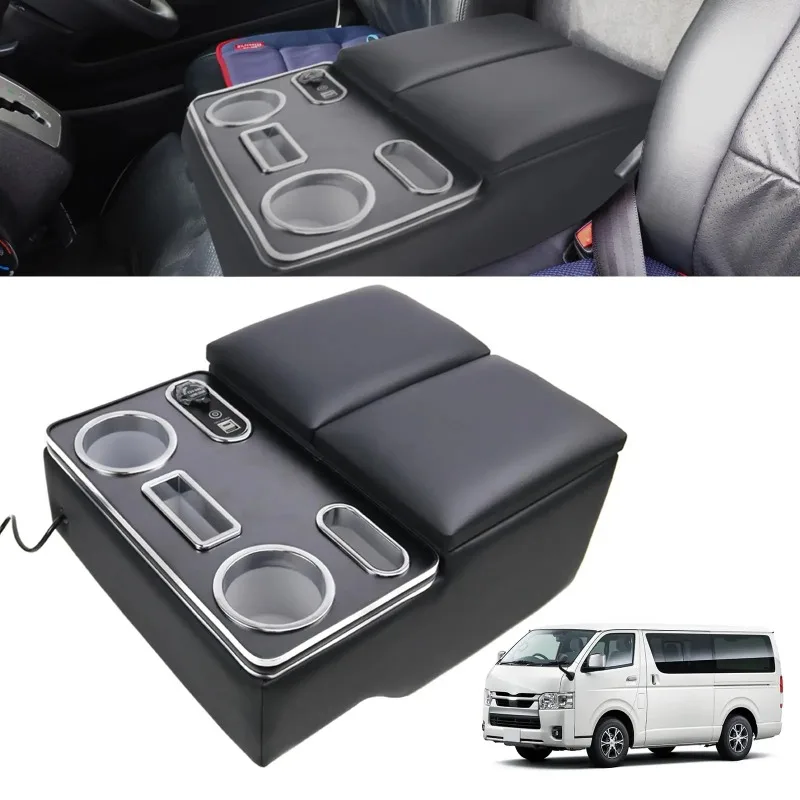 200 Series Armrest Center Console Box Drink Table Cup Holder Hiace Convenient-Increased Storage