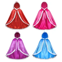 Disneies Frozen Elsa Cloak Girl Halloween Cosplay Costume Festival Xmas Party Velvet Cap Cloak Kid Princess Dress Decor Clothing