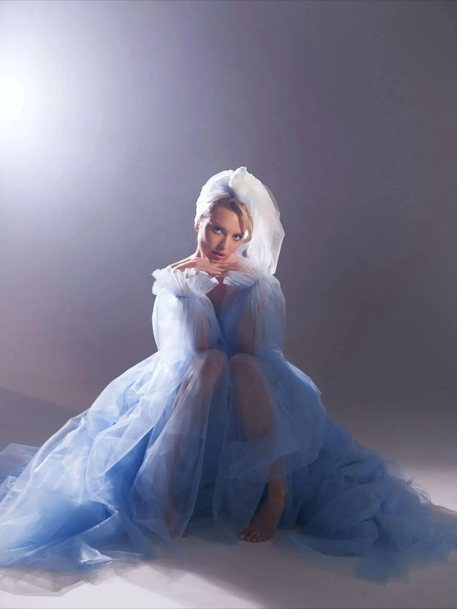 Customized Off The Shoulder Straight Neck Tulle Ball Gown Wedding Dress with Puff Sheer Sleeves Floor Length for Bridal Ceremony